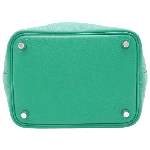 Picotin Lock PM, Torayonne Clemence leather, palladium hardware, Vert Veronese (green), silver hardware, Y hallmark.