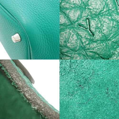 Picotin Lock PM, Torayonne Clemence leather, palladium hardware, Vert Veronese (green), silver hardware, Y hallmark.