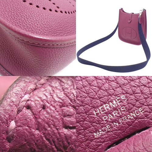 Evelyn TPM 肩背包/斜挎包,钯金金属配件,Taurillon Maurice 手拿包,银莲花色/海军蓝,Y 形印章