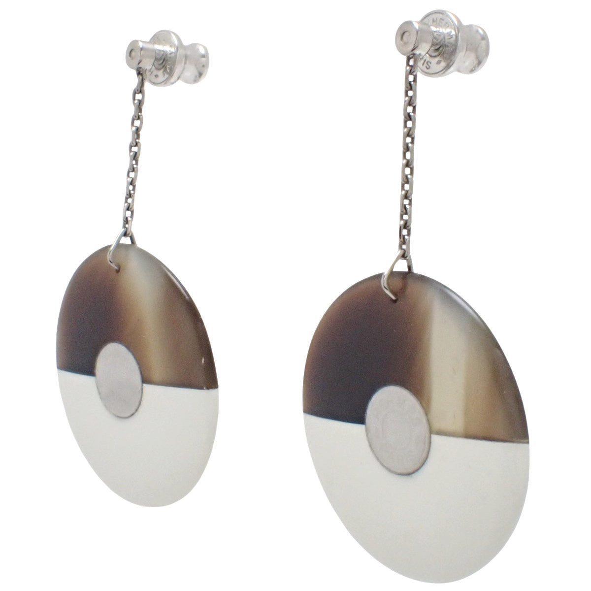 Swing Earrings, Buffalo Horn, Metal