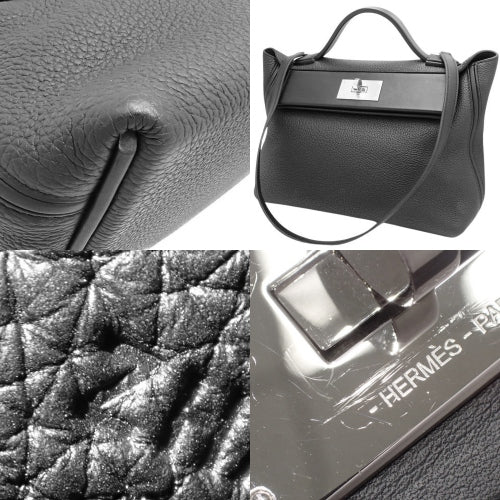 Sac 24h29, Togo Swift, Palladium hardware, Black, Silver hardware, Z stamp.