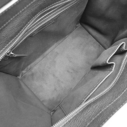 Luggage Mini Shopper, Drummed Calfskin, Black Tote Bag, Old Logo