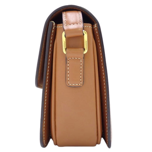 Teen Triomphe Bag, Triomphe Canvas, Calfskin, White, Brown, 188882BZ4.01BC (Currently in production as of November 2023), Shoulder Bag, Crossbody Bag