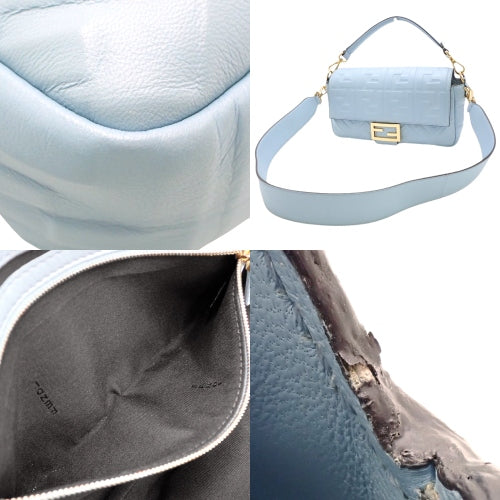 MAMMA BUCKET Leather Light Blue 8BR600 2-way Shoulder Bag (FF)