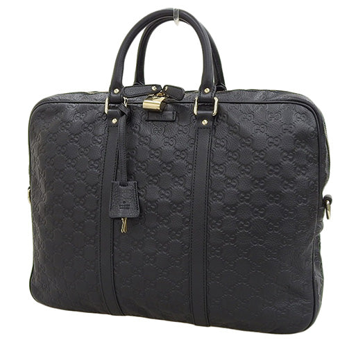 Gucci Shima Briefcase, Gucci Shima Leather, Black, 201480, Tote Bag, Commuter Bag