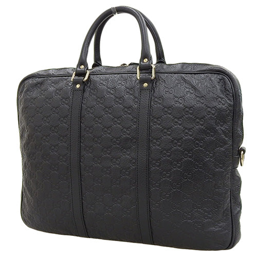 Gucci Shima Briefcase, Gucci Shima Leather, Black, 201480, Tote Bag, Commuter Bag
