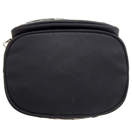 Punched 2-Way Drawstring Bag, Nylon, Black, Shoulder Bag, Triangle Logo, Mini Bag