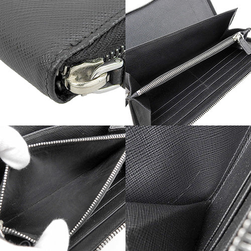 ラウンドファスナー長財布 サフィアーノレザー SAFFIANO METAL NERO 2ML188 ジップアラウンド オーガナイザー トラベルケース パスポートケース ラージウォレット ラウンドジップ