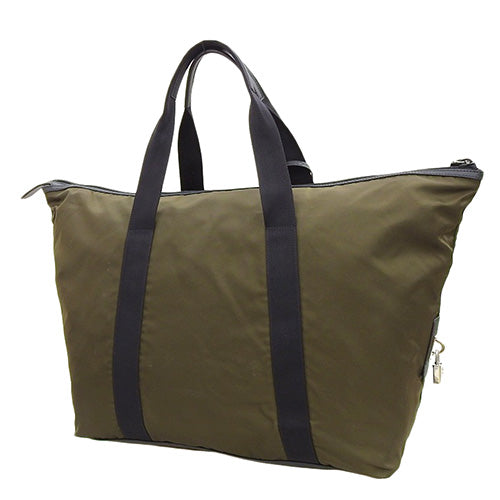 Triangle logo tote bag, nylon, TESSUTO SAFFIANO MIMETICO/NERO 2VC796, handbag, travel bag.