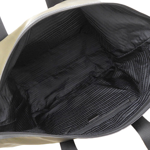 Triangle logo tote bag, nylon, TESSUTO SAFFIANO MIMETICO/NERO 2VC796, handbag, travel bag.