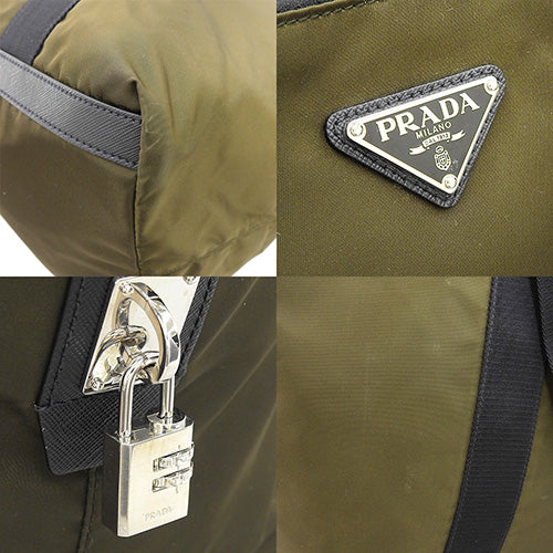 Triangle logo tote bag, nylon, TESSUTO SAFFIANO MIMETICO/NERO 2VC796, handbag, travel bag.
