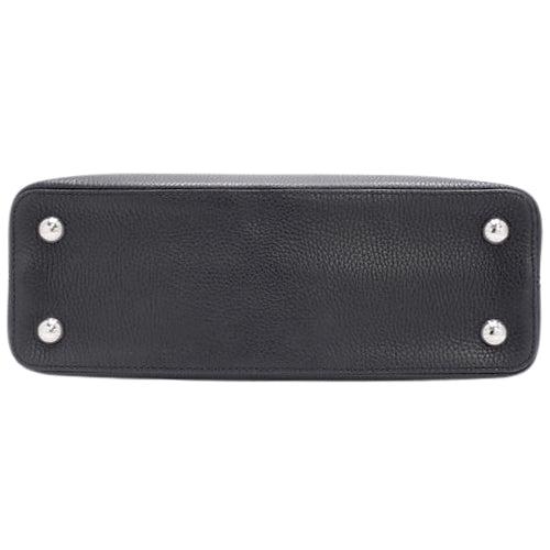 Capucine MM, Python, Triomphe Leather, Noir, N92800 (currently in production as of January 2024), 2-way shoulder bag, can be worn on the shoulder or crossbody.
