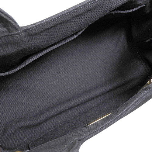 Fendi Canapa tote bag in canvas, Nero (black). 1BG439. Features jeweled studs and can be carried as a tote or shoulder bag.