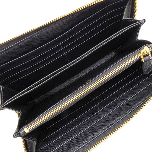ラウンドファスナー長財布 サフィアーノレザー SAFFIANO METAL NERO 1ML506 QWA F0002 ジップアラウンド ロングウォレット
