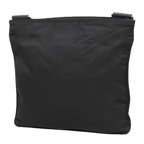 Logo Plate Square Shoulder Bag, Nylon, Black, Shoulder Bag, Crossbody Bag