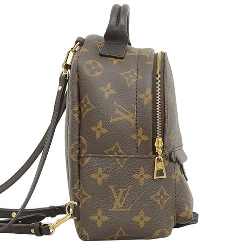 Monogram Palm Springs Backpack Mini, Monogram Canvas, Brown, Black, N92800, Backpack, Shoulder Bag