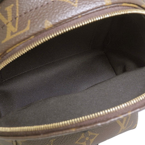 Monogram Palm Springs Backpack Mini, Monogram Canvas, Brown, Black, N92800, Backpack, Shoulder Bag
