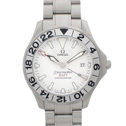 【保証書付】オメガ シーマスターGMT 2538.20 SS 自動巻き 腕時計 41mm ホワイト シルバー メンズ 40802079408【中古】【アラモード】 保証書付】シーマスターGMT 2538.20 SS 自動巻き 41mm ホワイト シルバー