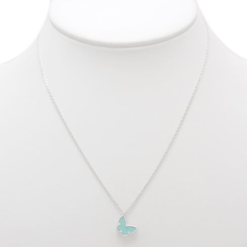 スウィートアルハンブラ パピヨン ペンダント ターコイズ ホワイトゴールド K18WG アクセサリー ジュエリー 蝶々