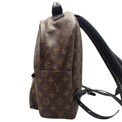 Monogram Macassar Palm Springs Backpack MM, Monogram Macassar, Brown, Black, M41561, Shoulder Bag, Backpack