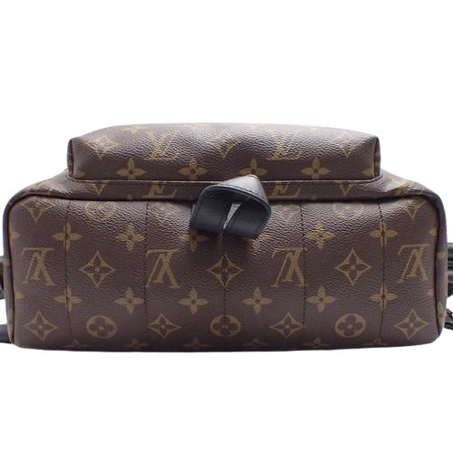 Monogram Macassar Palm Springs Backpack MM, Monogram Macassar, Brown, Black, M41561, Shoulder Bag, Backpack