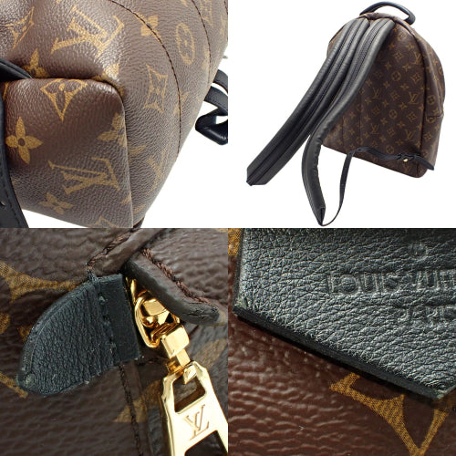Monogram Macassar Palm Springs Backpack MM, Monogram Macassar, Brown, Black, M41561, Shoulder Bag, Backpack