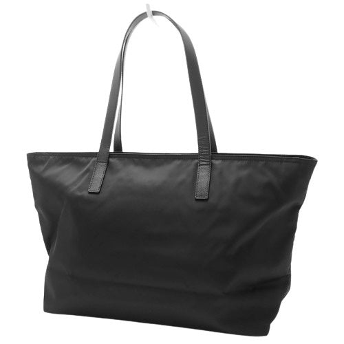 Tessuto Tote Bag, Handbag, Shopping Bag with Triangle Logo, Nylon and Saffiano Leather, NERO, BR4339