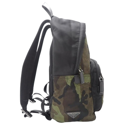 Camouflage Backpack with Camouflage Pattern and Logo Plate, Nylon, TESSUTO CAMOUFL MIMETICO VZ0066
