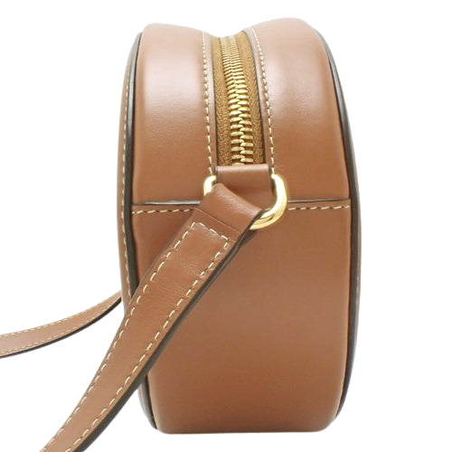 Oval Bag, Cuir Triomphe, Calfskin, Textile, Natural/Tan, 198602EFL.02NT (Current as of January 2024), Shoulder Bag, Pochette, Mini Bag
