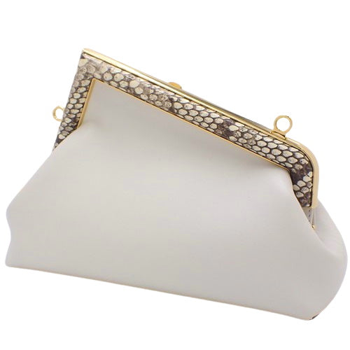 ファースト スモール バッグ パイソン ナッパレザー ホワイト 8BP129AGWRF1GEN(2024年1月現在現行品) クラッチバッグ 肩掛け 斜め掛け FFモチーフ