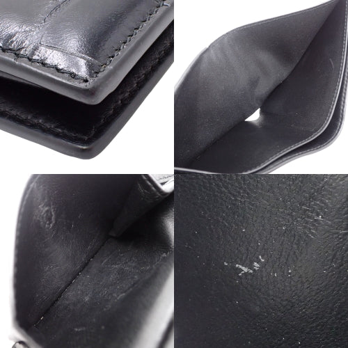 Bifold Wallet, Leather, Black, 640111 15V07 1000, Crocodile Embossed, Wallet, Small Accessory