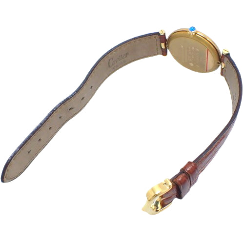 Must Vendôme Vermeil 590003 GP/Leather Quartz Ivory Brown