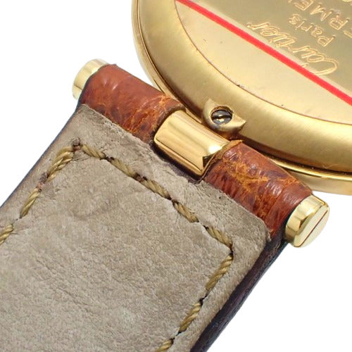 Must Vendôme Vermeil 590003 GP/Leather Quartz Ivory Brown