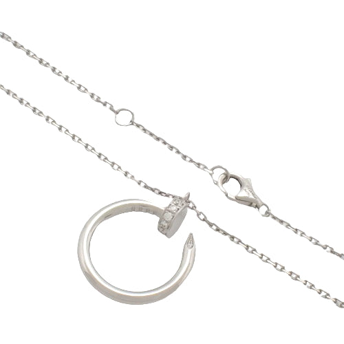 Juste un Clou Necklace, Diamond, K18 White Gold (WG), Pendant, Nail Motif