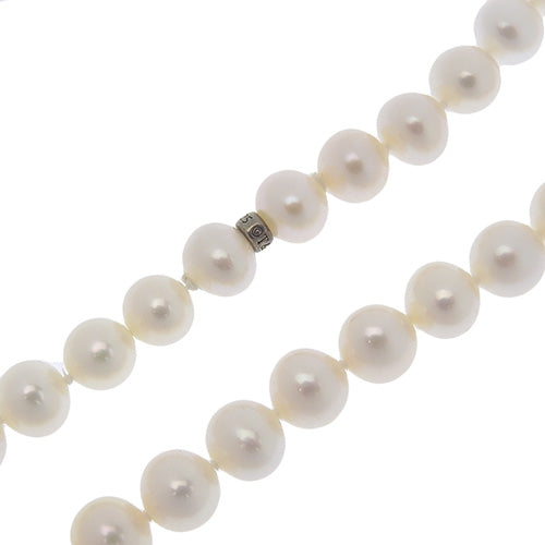 Pearl Wrap Necklace, Pearl, Silver 925, Long Pearl