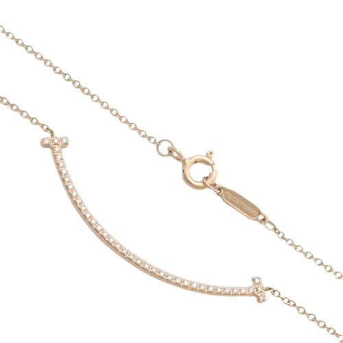 Smile Pendant with Small Diamond in 18K Pink Gold and PG