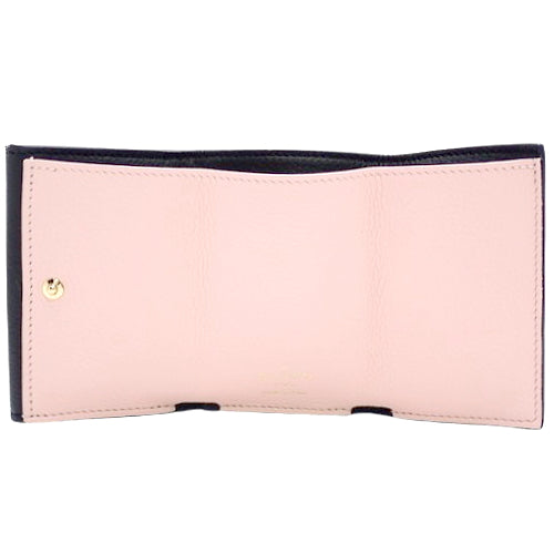 Portefeuille Lock Mini Tri-fold Wallet in Grained Calfskin Leather, Model M80984 (Current as of March 2024)