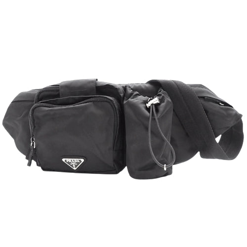 Body bag, waist pouch, crossbody, nylon, NERO (black), VA0056