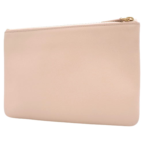 Trio Small Leather Pouch in Pink Beige - Shoulder Bag & Crossbody Bag