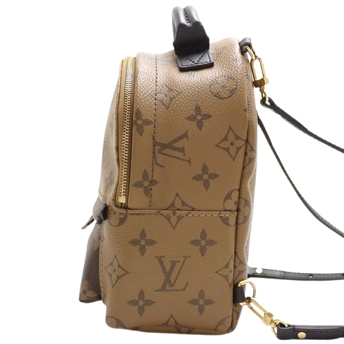 Monogram Reverse Palm Springs Backpack MINI, Monogram Reverse Canvas, Brown, M44872, Backpack, Daypack, Shoulder Bag