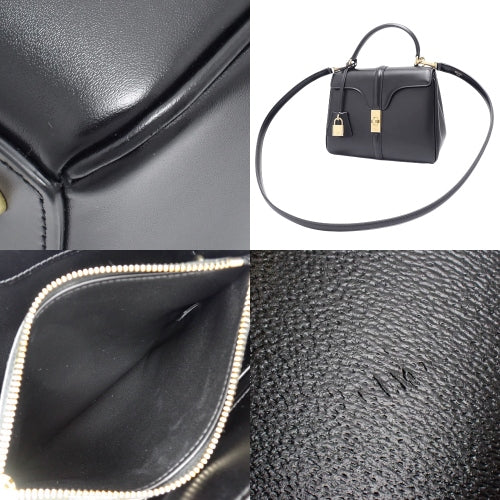 16 Sez Small Calfskin Black 188003BEY.38NO (Currently in production as of February 2024) 2-way shoulder bag, can be worn on the shoulder or crossbody.