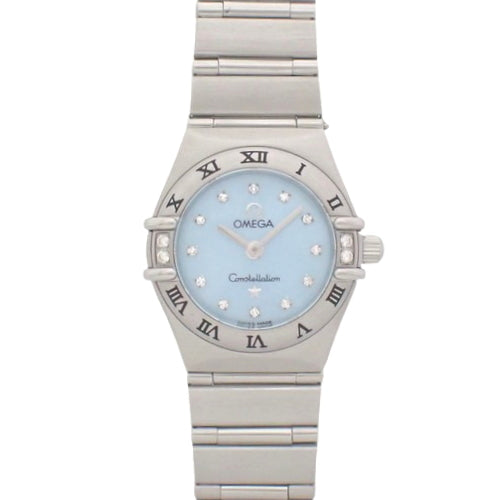 【保証書付】コンステレーションミニ 1567.86 SS クオーツ 12Pダイヤモンド ダイヤベゼル 2003年12月購入 ブルー シルバー