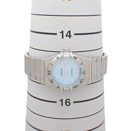 【保証書付】コンステレーションミニ 1567.86 SS クオーツ 12Pダイヤモンド ダイヤベゼル 2003年12月購入 ブルー シルバー