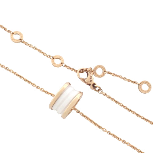 B-zero1 Necklace 346082 (current as of March 2024) K18 Pink Gold with PG and White Ceramic Pendant