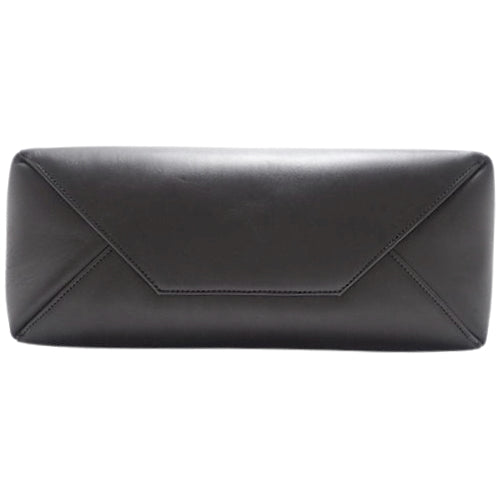 Vertical Cabat Tote Bag, Leather, Black, Business Bag, Handbag