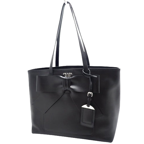 リボン トートバッグ ショルダー 肩掛け ショッピングバッグ ビジネスバッグ ポーチつき カーフ CITY CALF NERO ネロ 1BG046