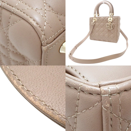 カナージュ レディディオール Lady Dior バッグ ミディアム 2WAY ショルダー 肩掛け ラムスキン