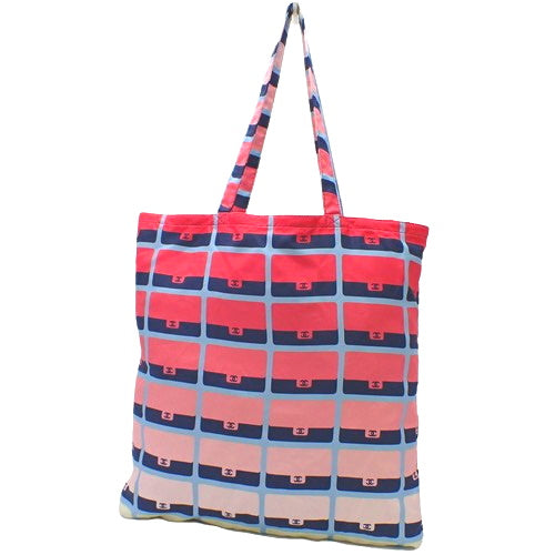 Matelasse Coco Mark Eco Bag, Caviar Skin, Nylon, Navy, Red, Pink, AP2095, Shoulder Bag, Chain Shoulder Bag