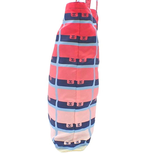 Matelasse Coco Mark Eco Bag, Caviar Skin, Nylon, Navy, Red, Pink, AP2095, Shoulder Bag, Chain Shoulder Bag