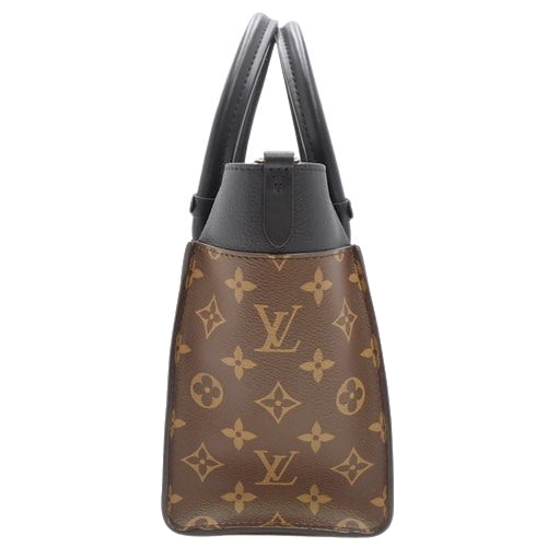 Monogram On My Side PM 2-Way Shoulder Tote Bag in Calfskin and Monogram Canvas, Noir, M57728 (current as of May 2024)
